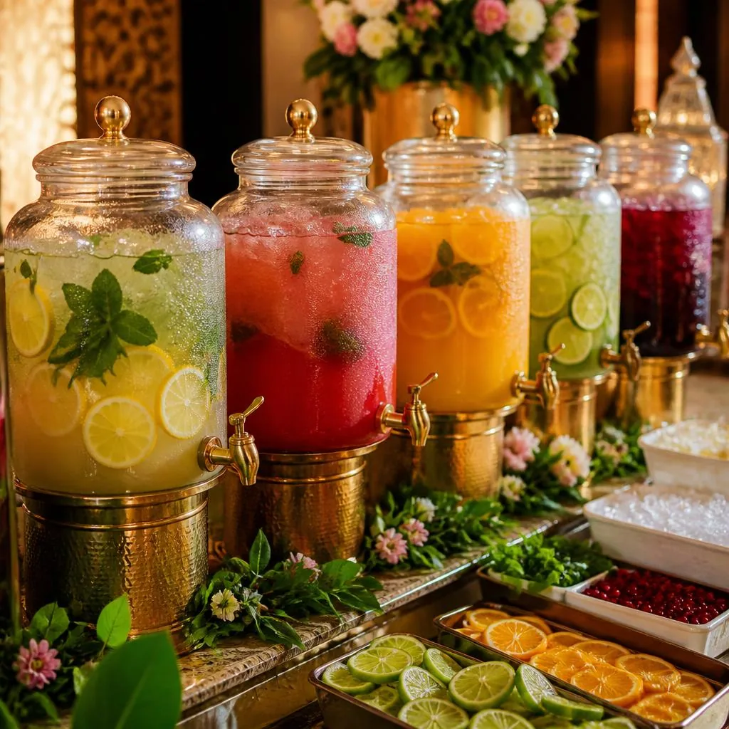 Mocktail Bar live counter set up at a Chennai wedding by Joy Events & Catering