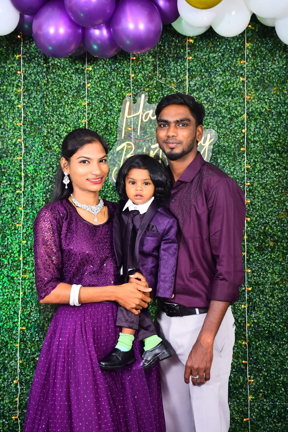 Deevesh's family celebrating his first birthday, whose wedding was catered by Joy Events