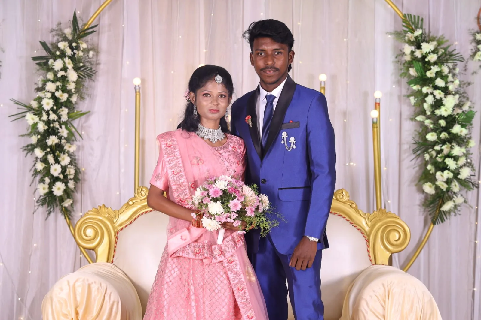 Ilavarasan and Vandhana at their wedding reception organised by Joy Events